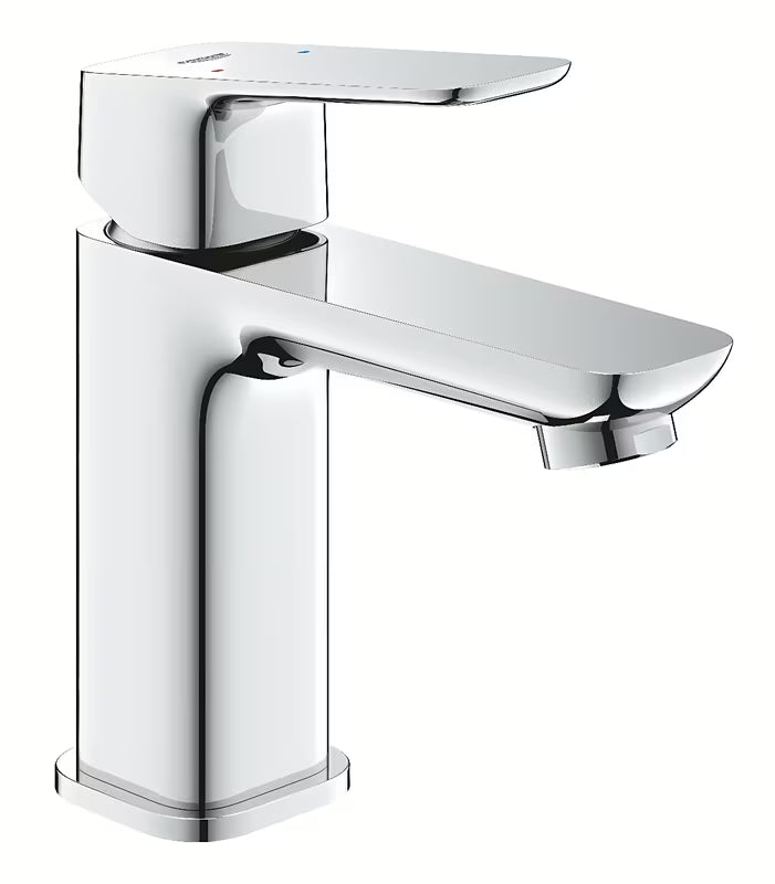 Chromuotas svirtinis praustuvo maišytuvas Grohe Cubeo be praustuvo dugno vožtuvas, blizgios apdailos