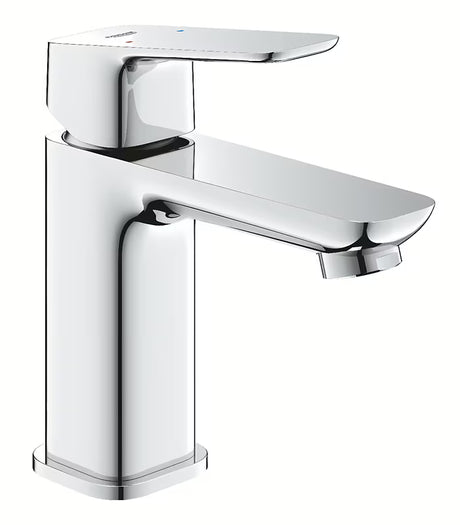 Chromuotas svirtinis praustuvo maišytuvas Grohe Cubeo be praustuvo dugno vožtuvas, blizgios apdailos