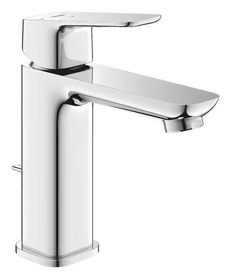 Chromuotas praustuvo maišytuvas Grohe Cubeo su svirtiniu valdymu ir dugno vožtuvu