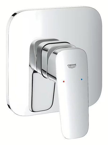 Grohe Cubeo potinkinė dušo maišytuvas, blizgaus chromo apdailos, su metaline plokštele ir rankenėle