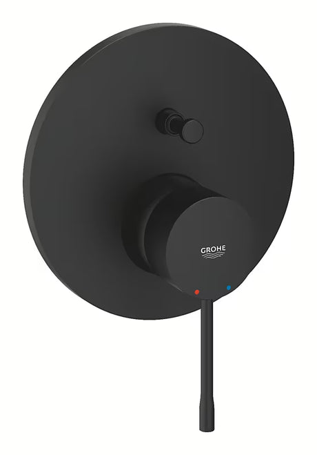 Potinkinė dušo ir vonios maišytuvas Grohe Essence phantom black spalvos, su svirtiniu valdymu.