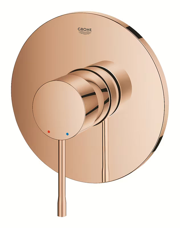 Potinkinė svirtinis dušo maišytuvas Grohe Essence, apdaila – warm sunset be potinkinio korpuso.