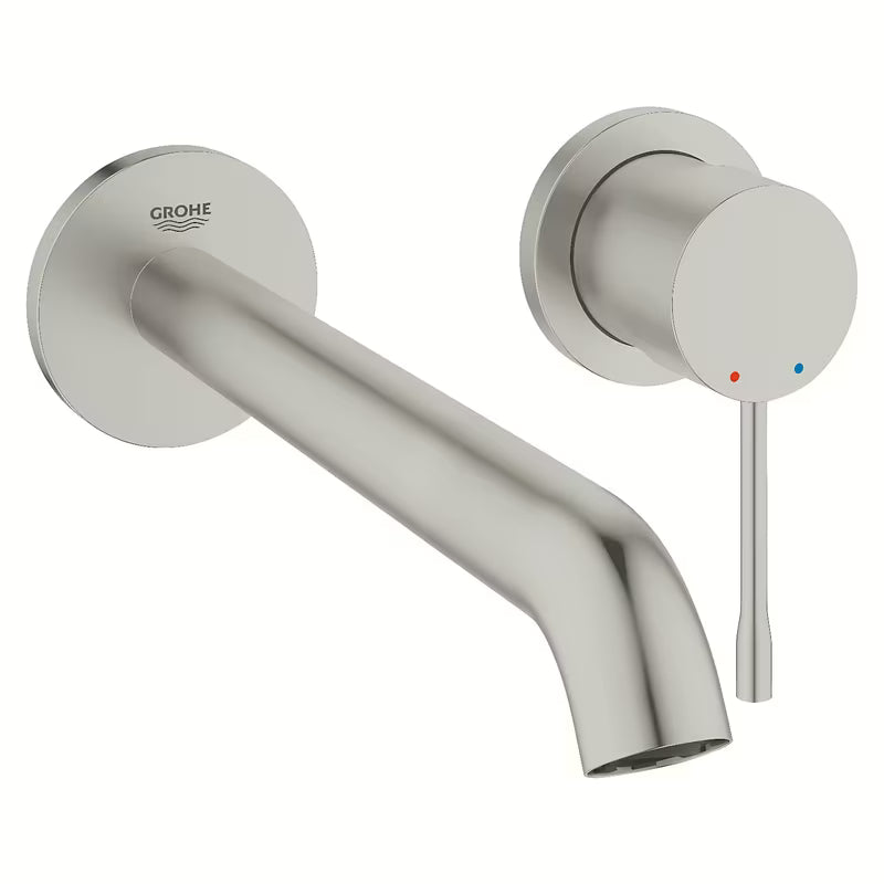 Potinkinė praustuvo maišytuvas Grohe Essence New, apdaila supersteel, pro montuojamas ant sienos