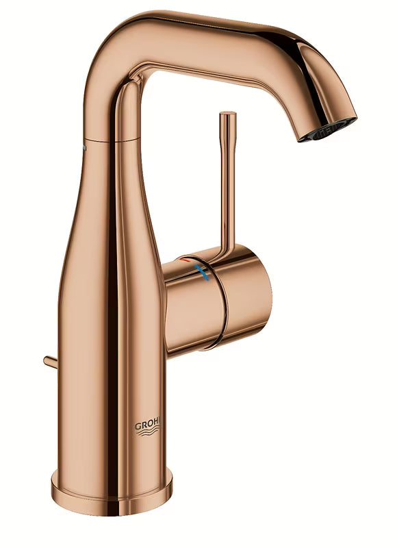 Praustuvo svirtinis maišytuvas Grohe Essence New su praustuvo dugno vožtuvas, apdaila – warm sunset