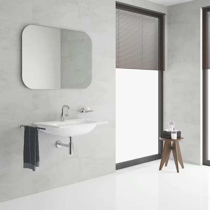 Chromuotas praustuvo maišytuvas Grohe Essence New su vidutinio aukščio snapu ir pasukamu snapu