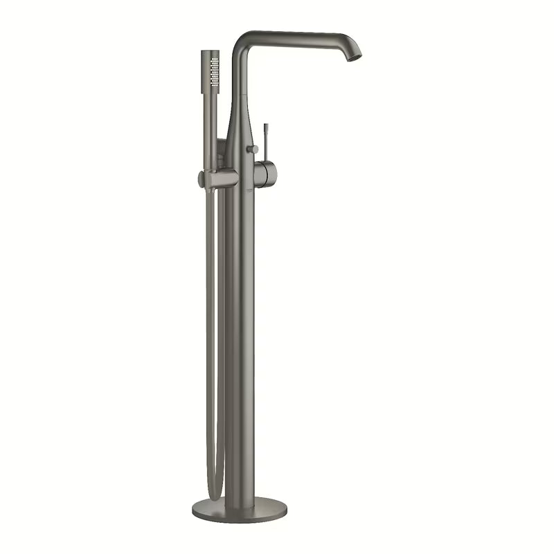 Pastatoma vonios maišytuvas Grohe Essence New su rankiniu dušeliu, brushed hard graphite apdailos.