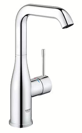 Aukštas praustuvo maišytuvas Grohe Essence New chromo spalvos su pasukamu snapu ir svirtiniu valdymu.