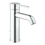 Chromuotas svirtinis praustuvo maišytuvas Grohe Essence New su nuotako komplektu ir lenktu snapu.