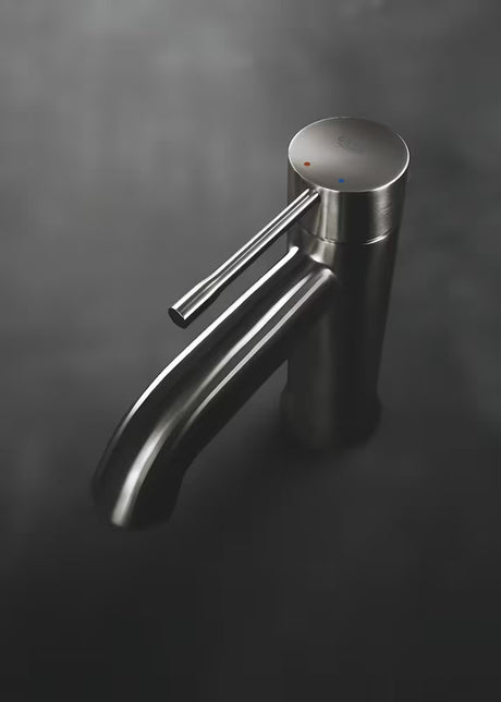 Grohe Essence New svirtinis praustuvo maišytuvas su aukštu snapu, brushed hard graphite paviršius