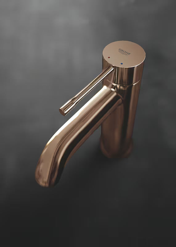 Praustuvo svirtinis maišytuvas Grohe Essence New su aukštu snapu ir Warm Sunset paviršiumi