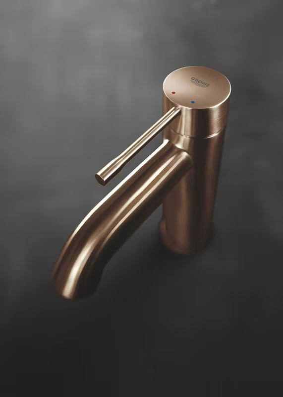 Praustuvo svirtinis maišytuvas Grohe Essence New su aukštu snapu, paviršiaus apdaila – Brushed Warm Sunset.
