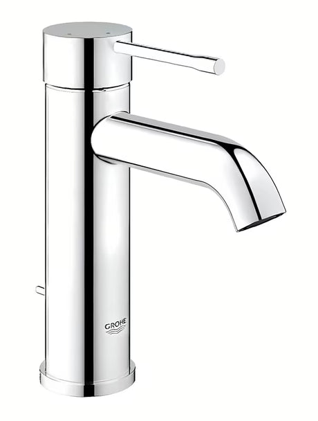 Chromuotas svirtinis praustuvo maišytuvas Grohe Essence New su dugno vožtuvu ir vandens taupymo technologijomis.