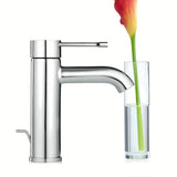 Chromuotas svirtinis praustuvo maišytuvas Grohe Essence New su dugno vožtuvu ir vandens taupymo technologijomis.