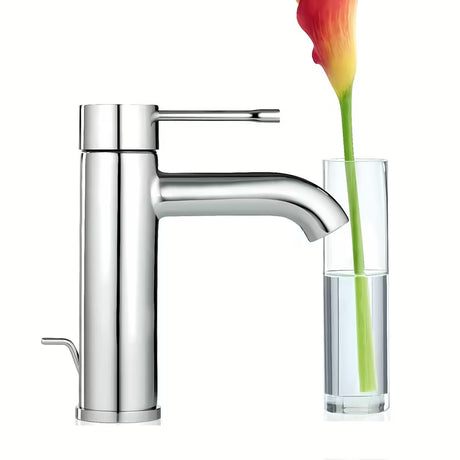 Chromuotas svirtinis praustuvo maišytuvas Grohe Essence New su dugno vožtuvu ir vandens taupymo technologijomis.