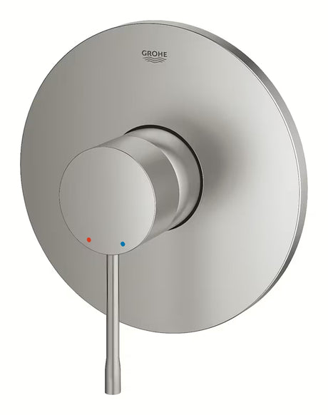 Potinkinė svirtinis dušo maišytuvas Grohe Essence New, spalva supersteel, su metaline plokšte