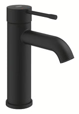 Praustuvo svirtinis maišytuvas Grohe Essence New matinės phantom black spalvos be praustuvo dugno vožtuvas