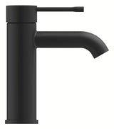 Praustuvo svirtinis maišytuvas Grohe Essence New matinės phantom black spalvos be praustuvo dugno vožtuvas