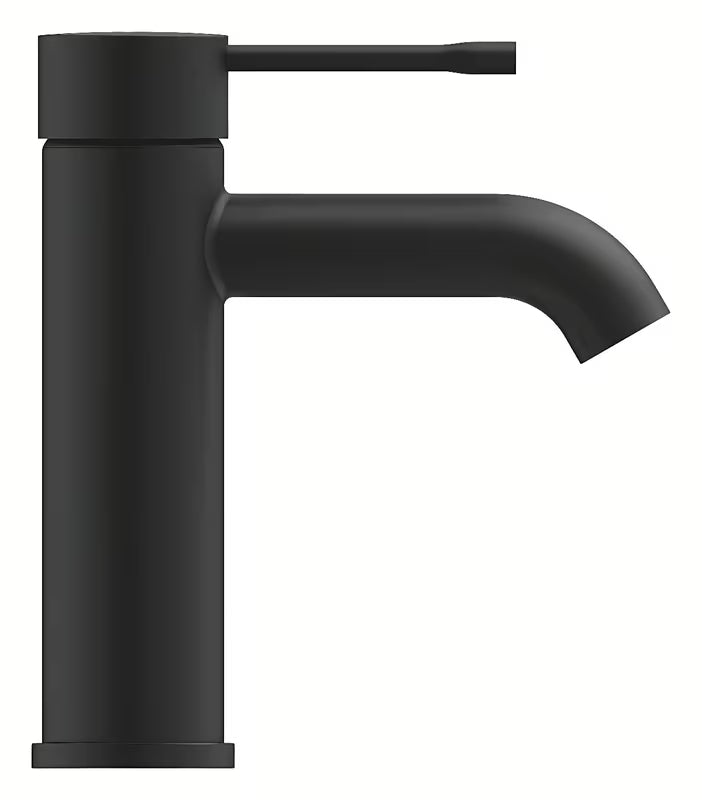 Praustuvo svirtinis maišytuvas Grohe Essence New matinės phantom black spalvos be praustuvo dugno vožtuvas