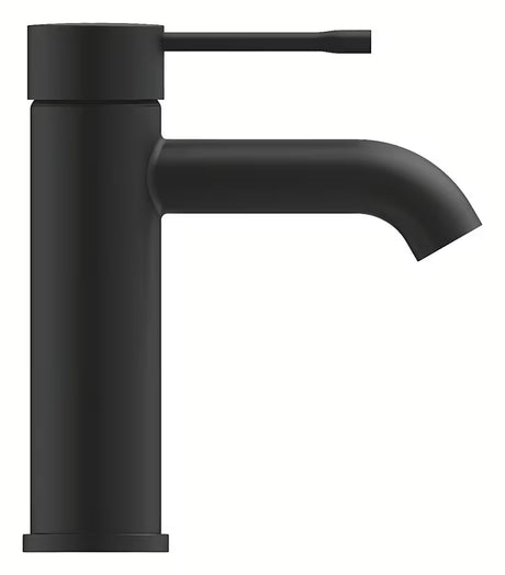 Praustuvo svirtinis maišytuvas Grohe Essence New matinės phantom black spalvos be praustuvo dugno vožtuvas