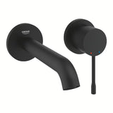 Grohe Essence New potinkinė praustuvo maišytuvas montuojamas ant sienos, phantom black spalvos, su svirtimi ir rozete