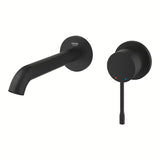 Grohe Essence New potinkinė praustuvo maišytuvas montuojamas ant sienos, phantom black spalvos, su svirtimi ir rozete