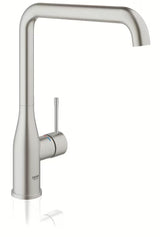 Virtuvinis plautuvės maišytuvas Grohe Essence New su aukštu pasukamu snapu, apdaila supersteel.