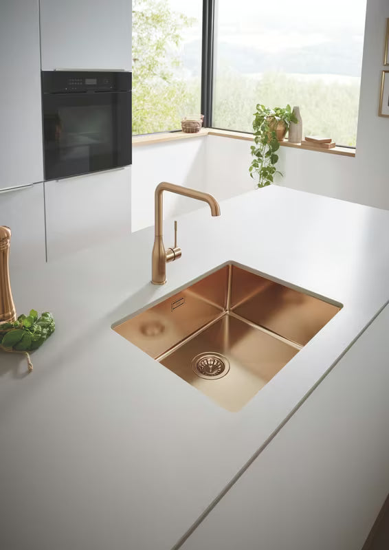 Grohe Essence New virtuvinis maišytuvas su aukštu pasukamu snapu, brushed warm sunset spalvos