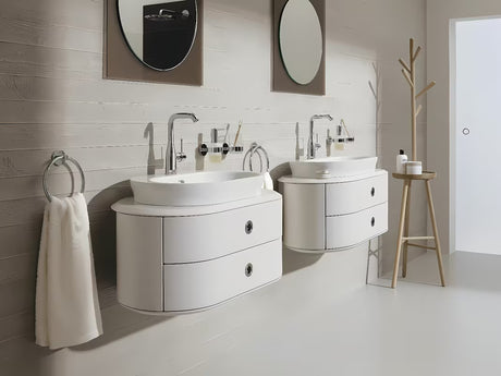 Grohe Essence New aukštas praustuvo maišytuvas chromo spalvos su pasukamu snapu su išleidimo vožtuvu