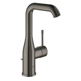 Aukšta svirtinis praustuvo maišytuvas Grohe Essence New, Hard Graphite spalvos, su pasukamu snapeliu
