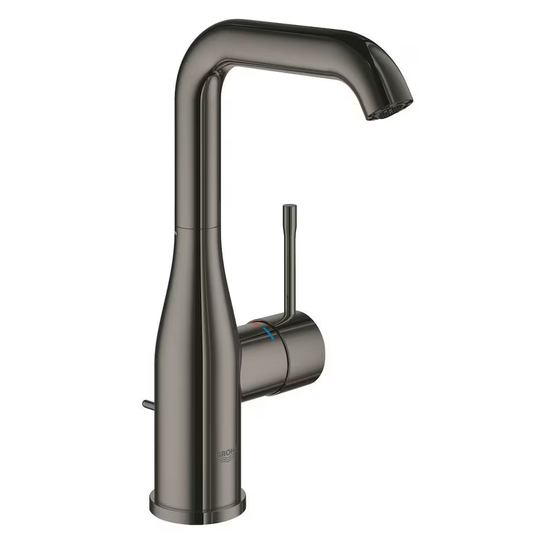 Aukšta svirtinis praustuvo maišytuvas Grohe Essence New, Hard Graphite spalvos, su pasukamu snapeliu