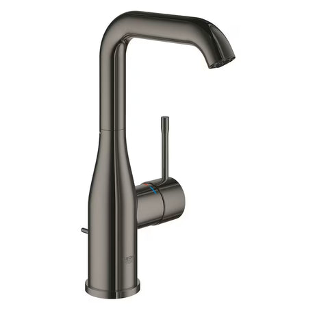 Aukšta svirtinis praustuvo maišytuvas Grohe Essence New, Hard Graphite spalvos, su pasukamu snapeliu