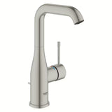 Aukšta svirtinis praustuvo maišytuvas Grohe Essence New, apdaila supersteel, su pasukamu snapu