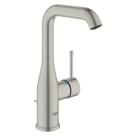 Aukšta svirtinis praustuvo maišytuvas Grohe Essence New, apdaila supersteel, su pasukamu snapu