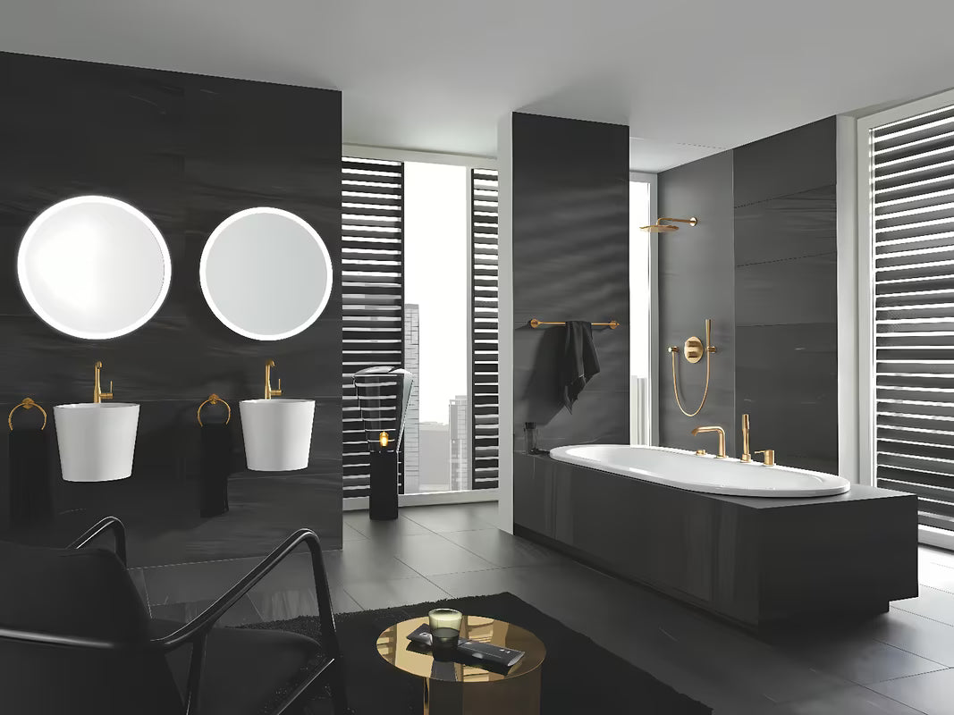 Grohe Essence New aukšta svirtinis praustuvo maišytuvas, paviršiaus apdaila Brushed Cool Sunrise, su pasukamu snapu