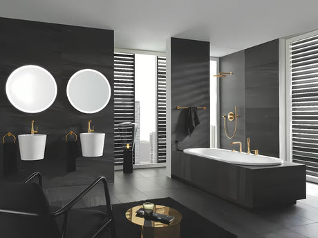 Grohe Essence New aukšta svirtinis praustuvo maišytuvas, paviršiaus apdaila Brushed Cool Sunrise, su pasukamu snapu