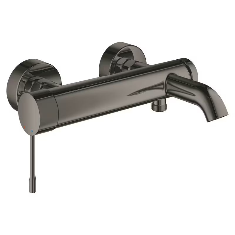 Sieninė vonios maišytuvas Grohe Essence New, apdaila Hard Graphite, su svirtiniu valdymu.