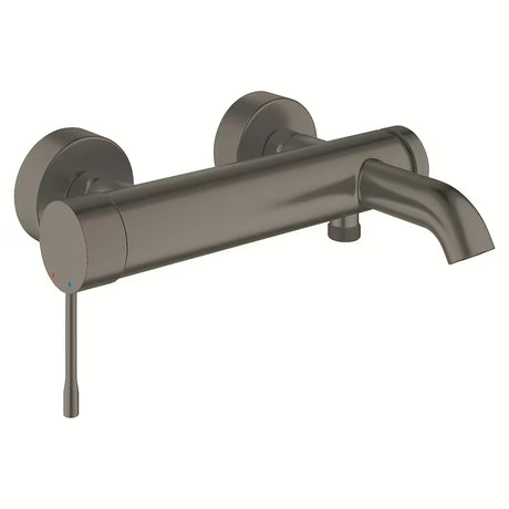 Sieninė vonios svirtinis maišytuvas Grohe Essence New, Brushed Hard Graphite apdailos, su perjungėju vonia/dušas.