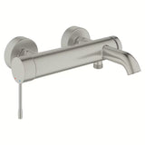 Sieninė vonios maišytuvas Grohe Essence New, matinė apdaila supersteel su perjungėju, voniai / dušui