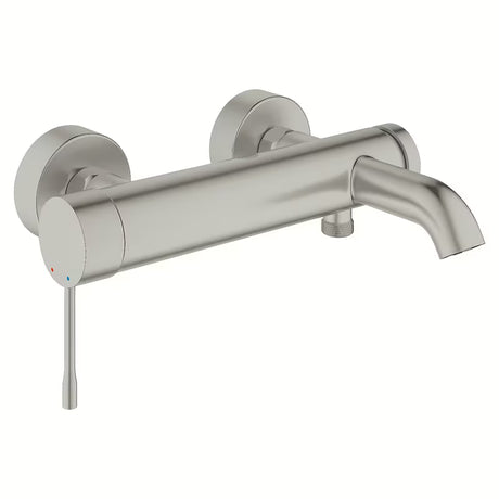 Sieninė vonios maišytuvas Grohe Essence New, matinė apdaila supersteel su perjungėju, voniai / dušui