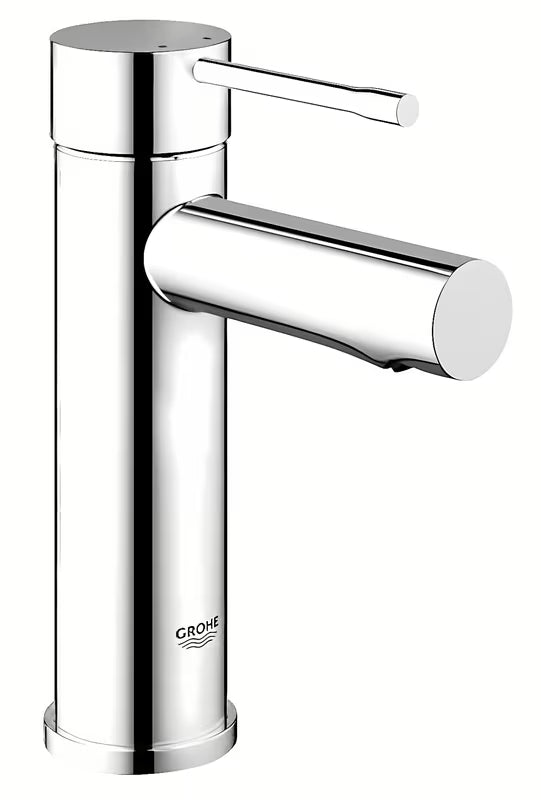 Chromo spalvos praustuvo maišytuvas Grohe Essence New su svirtiniu valdymu ir lygiu korpusu