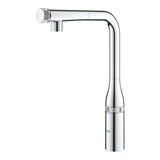 Grohe Essence smartcontrol virtuvinis maišytuvas chromo spalvos, su aukštu pasukamu snapu ir ištraukiamu dušeliu