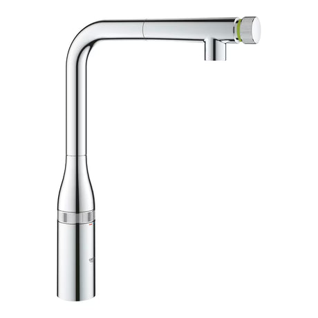 Grohe Essence smartcontrol virtuvinis maišytuvas chromo spalvos, su aukštu pasukamu snapu ir ištraukiamu dušeliu