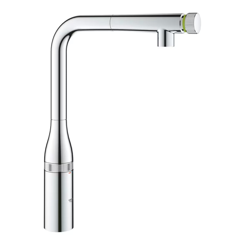 Grohe Essence smartcontrol virtuvinis maišytuvas chromo spalvos, su aukštu pasukamu snapu ir ištraukiamu dušeliu