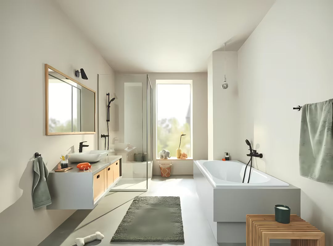 Metalinis kabliukas chalatui Grohe Essentials juodos matinės spalvos su paslėptu tvirtinimu
