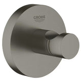 Metalinis vonios kambario kabliukas Grohe Essentials, Brushed Hard Graphite spalvos, su paslėptu tvirtinimu.