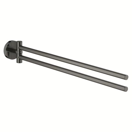 Rankšluosčio laikiklis Grohe Essentials su dviem pasukamomis svirtimis, Hard Graphite apdailos, su paslėptu tvirtinimu.