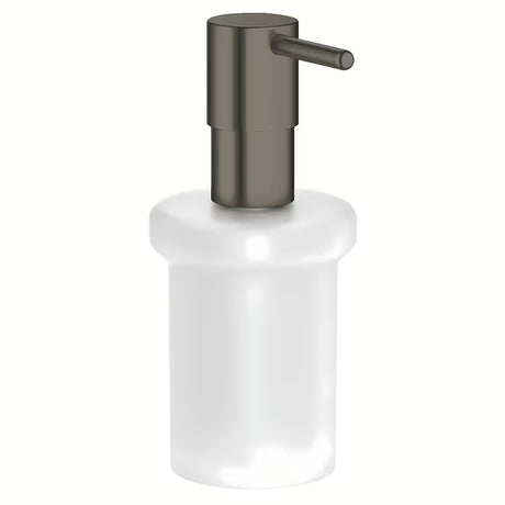 Skysto muilo Dozatorius Grohe Essentials be laikiklio su stikline talpa ir Grohe StarLight paviršiumi, hard graphite apdaila.