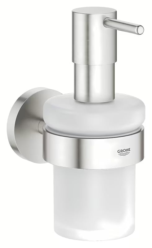 Skysto muilo Dozatorius Grohe Essentials, matinės supersteel apdailos, su paslėptu tvirtinimu