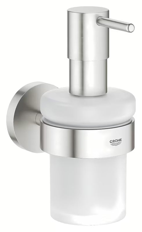 Skysto muilo Dozatorius Grohe Essentials, matinės supersteel apdailos, su paslėptu tvirtinimu