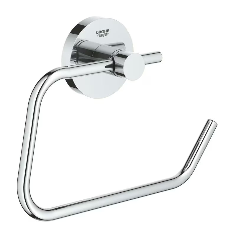 Chromuotas tualetinio popieriaus laikiklis Grohe Essentials be dangčio, su paslėptu tvirtinimu